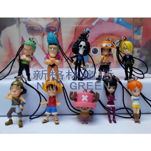 BANDAI One Piece Action Figure Genuine Limited Luffy Usopp Sanji Roronoa Zoro Gacha Pendant Model Mobile Phone Strap
