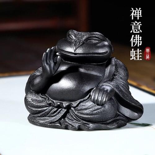 GuYue hall famous hand-made furnishing articles pet boutique purple sand tea to tea tea accessories zen Buddhism frog