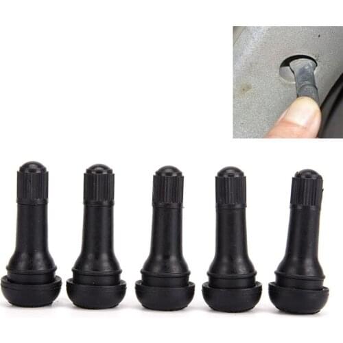 JETTING 4pc Auto TR412 Tire Valve Stems Short Black Rubber Tyre Tubeless Snap-in Vavle Wheels Tires Parts