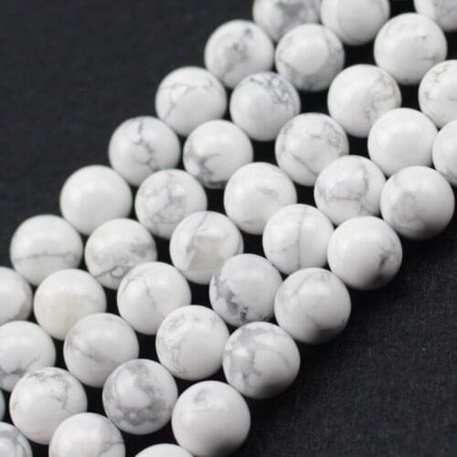 6mm 8mm 10mm round howlite stone beads natural stone beads DIY loose beads for jewelry making strand 15 inches wholesale