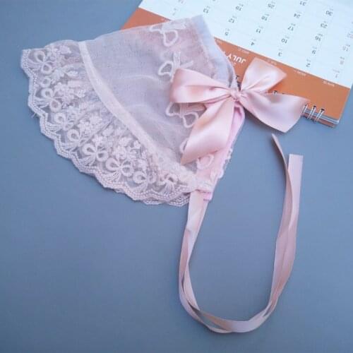 Lace Christening Baby Bonnet Baby Girls Baptism bonnet Ivory lace hat Newborn Infant Granny Hat Milk Maid Cap Photo Props H212S