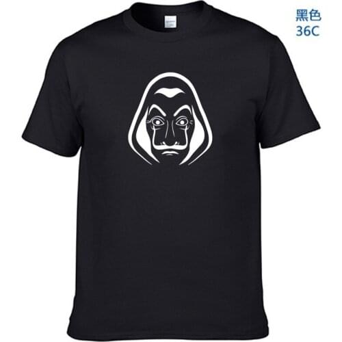 La Casa De Papel Mens T Shirts Money Heist TV Men Short Sleeve Cotton Tshirts for Boys House of Paper T-Shirt Male Tops