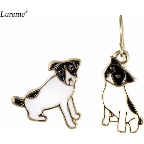 Lureme Enamel Cute Dog Animal Hook and Dangle Drop Earrings for Women and Girls Jewelry Gift Wholesale (er005756)