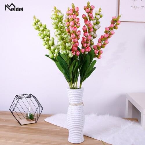 Meldel Lily of the Valley Plastic Artificial Flower Fake Lily of the Valley DIY Bouquet Flower Arrangement Wedding Home Decor
