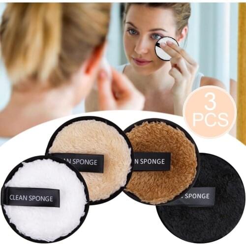 1/3Pcs Reusable Makeup Remover Pads Microfiber Cloth Pads Make-Up Remover Cloth Skin Care Washable Cleansing Wipe Makeup Puff