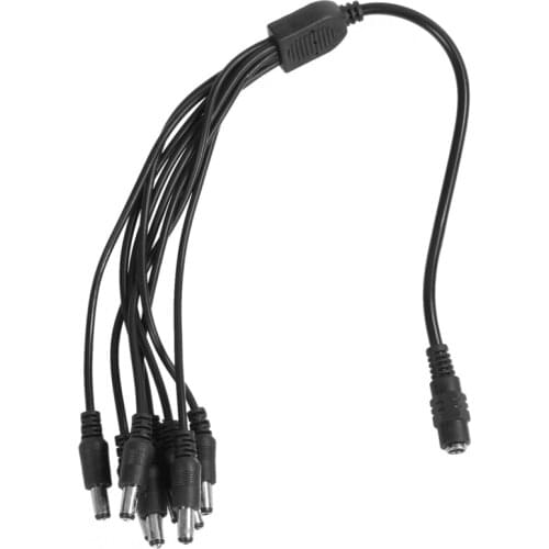 New 5.5x2.1mm 8 Channel Splitter DC Power Cable Power Supply For Secuirty CCTV System