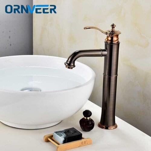ORB Brass Basin Faucet Single Handle Waterfall Basin Mixer Tap Hot And Cold Bathroom Faucet Sink Waterfall Faucet