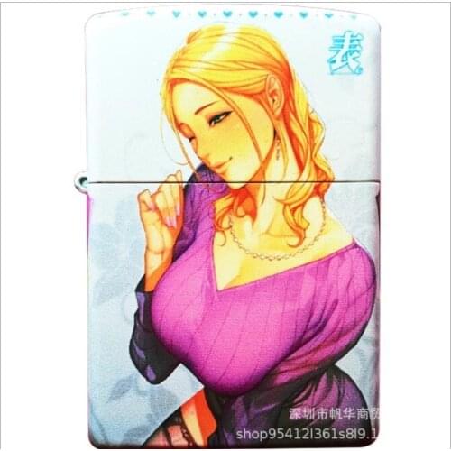 Original Zorro Kerosene Lighter Pure Copper Color Printing Classic Beautiful Girl Pattern Business Gift Collection Outside Tool