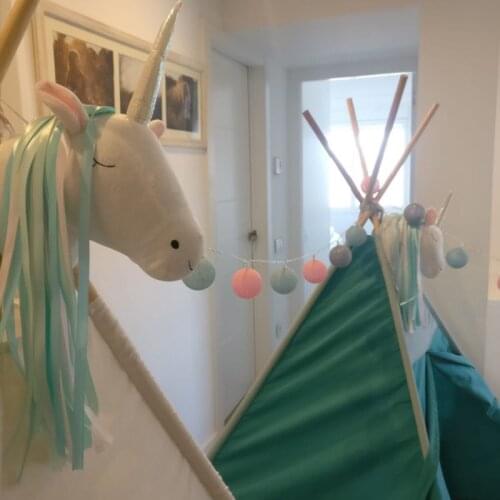 Plush Toys 3D Unicorn Animal Head Decor Kids Room Wall Decoration Hanging Stuffed Animals Head Baby Girl Room Decor Accessories