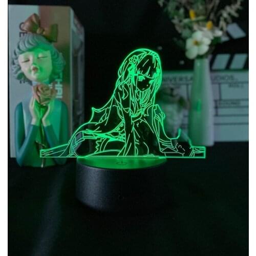 Portable USB Desk Lamp 3D Kids Anime Night Light LED Room Decor Re Zero Starting Life In Another World Nightlight Bluetooth Base