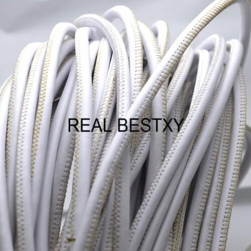 REAL BESTXY 1m/lot Wholesale 5mm PU Leather Cord For Bracelet Making Rope Findings WHITE leather string artificiaL LEATHER CORDS