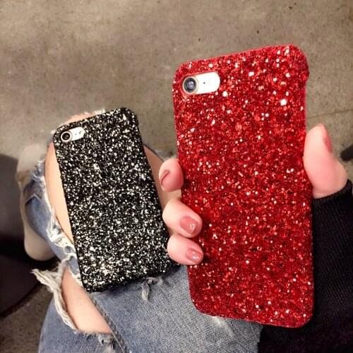 Luxury Bling Glitter Powder Christmas Cases For Apple iPhone 7 8 6 S 6S Plus Hard PC Woman Phone Cover For iPhone X 8Plus Capa