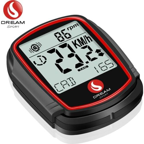 DREAM SPORT DCY-235 Wireless Bike Computer with Speed and Cadence Sensor Odometer Speedometer Backlight Time Temperature