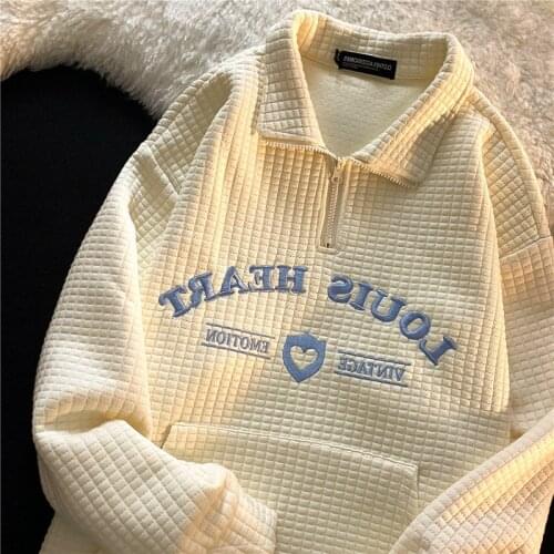 Japanese Preppy Style Women Hoodies Korean Sweet Oversize Sweatshirts Preppy Style Letter Embroidery Turn-Down Collar Hoodie