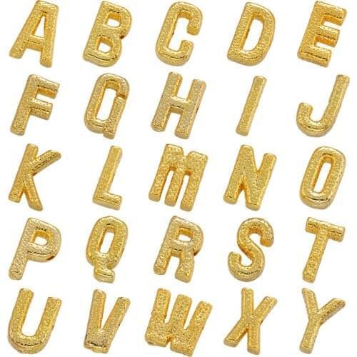 ZHUKOU gold 26 Letter Beads Particles Letter Beads for Women DIY Handmade Bracelet Jewelry Accessories Supplies Wholesale VZ262