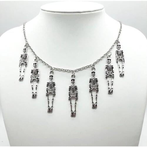 1pc Halloween Gift Vintage Pirate Skeleton Skull Necklaces & Pendants Retro Punk Necklace