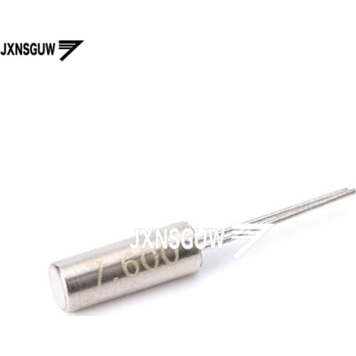 10PCS crystal 3*8 cylindrical 7.6MHz 10ppm 12.5PF 2 foot quartz crystal 7.6M