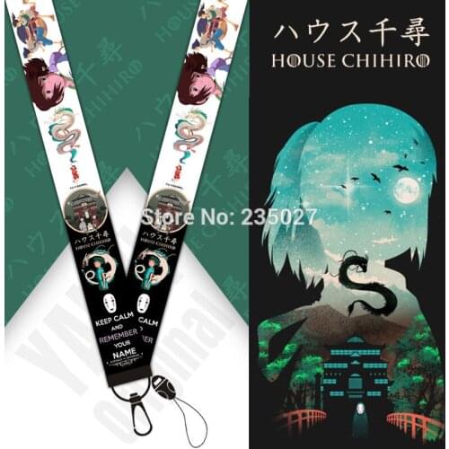 10 pcs/set Anime Spirited Away phone lanyard straps no face Faceless men key rope keyring strap toy gift