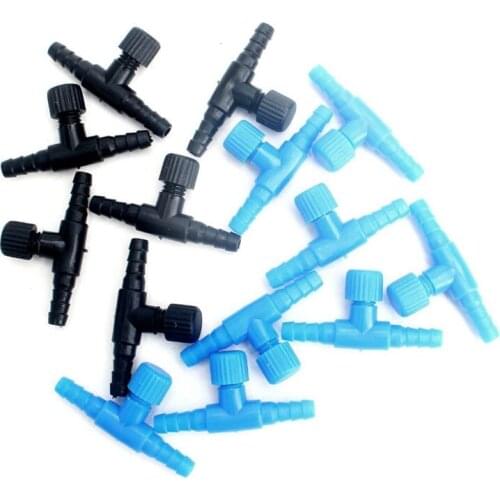 10 Pcs T-Shaped Aquarium Air Pump Control Valve Tee Connector Aeration Pump