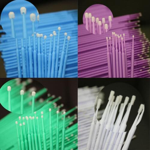 100pcs/pack Eyebrow Eyelash Cotton Swab Plastic Micro Brush Disposable Material Eyebrow Applicator Medium Fineness Cotton Buds