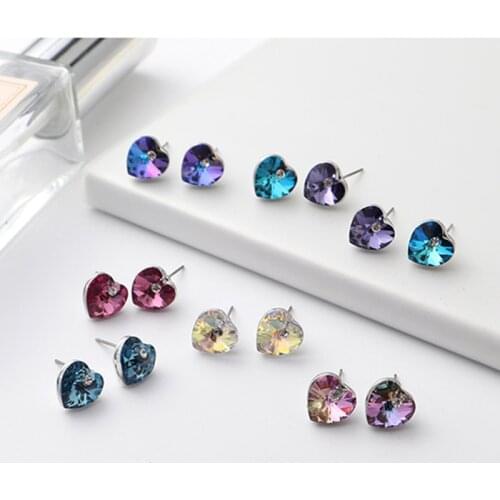 11.11 sale new heart stud set of earrings for women engagement party jewellery accessories fashion girls earings bijoux gift