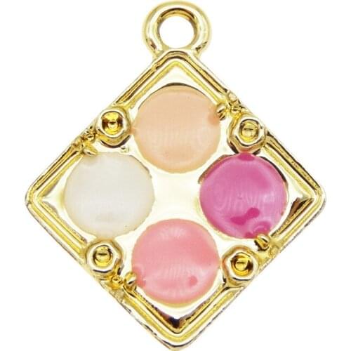 4pcs/pack Blusher eye shadow charms Make Up Jewelry Earrings Necklace Charms Handmade Crafts Keychain Bag Pendants DIY Gift Cute