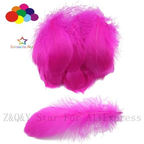 50-100 natural goose feathers floating 5-12CM (2-4 inches) dyed rose red DIY craft jewelry clothing feather