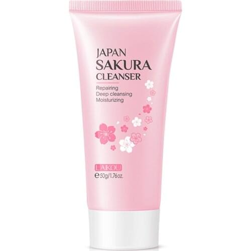 50g Sakura Cleanser Refreshing Moisturizing Brighten Hydrating Shrink Pores Deep Cleansing Whitening Soft Skin Face Care