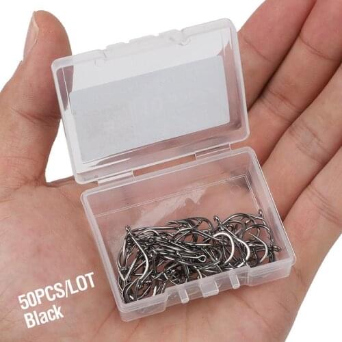 50pcs/box Fishhooks High Carbon Steel Barbed Hooks Barb Set Of Accessories Sea Feeder For Fishing Fishery Weight Carp Tackle New
