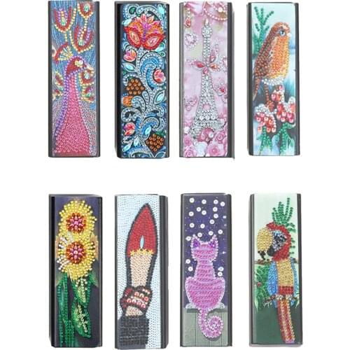5D DIY Diamond Painting Glasses Case Box Leather Animal Mosaic Kit Handmade Drawing Picture Set Sunglasses Storage Case