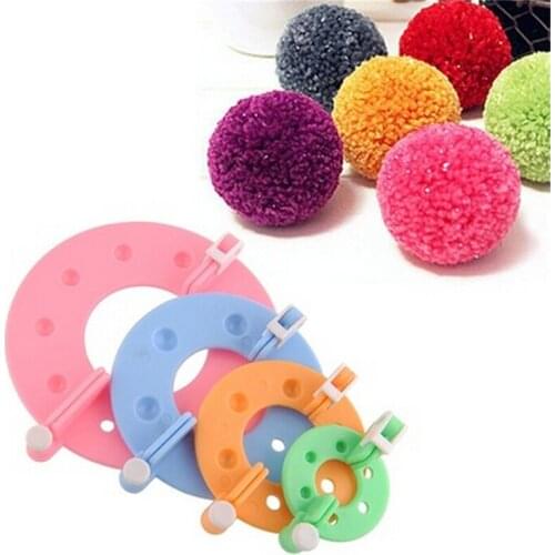 4 Sizes DIY needlework 8pcs Pompon Set Appareil Bommel Pom Pom Maker Clover Fluff Ball Weaver Needle Craft Knitting Tool New