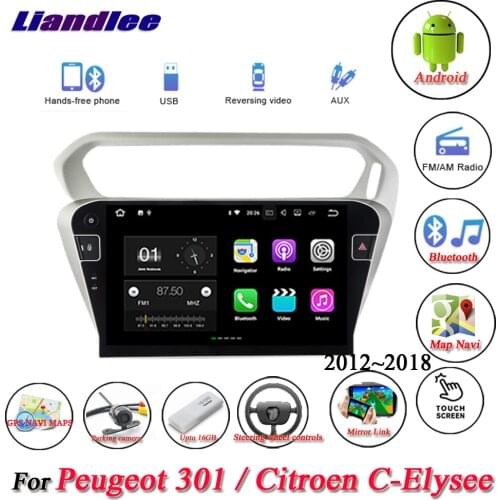 Car Android System For Peugeot 301/Citroen C-Elysee 2012-2018 Radio Multimedia Player GPS Navigation Screen