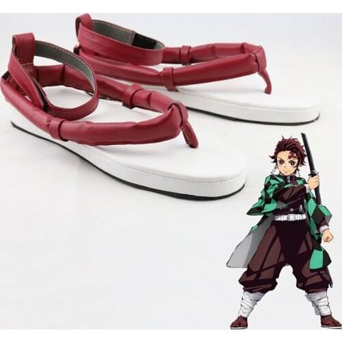 Anime Comic Demon Slayer Kimetsu no Yaiba Cosplay Shoes Kamado Tanjirou Cosplay Shoes Men Samurai Shoes Daily Leisure Shoes