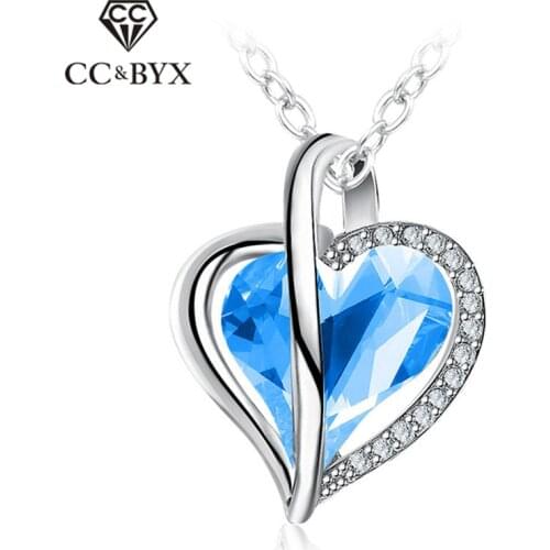 CC Classic Necklace Pendants For Women Heart-Shaped Cubic Zirconia Necklaces Jewelry Charms Luxury Colar Drop Shipping CCN197