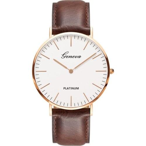 2020 GENEVA New Mens Watch Top Luxury Mens Leather Casual Quartz Watch Gift Couple Watch Simple Ultra-thin Fashion Mens Watch