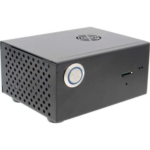 For Raspberry Pi 3B+/3B, Metal Case + Power Control Switch + Cooling Fan Kit for X820 V3.0 SSD&HDD SATA Storage Board