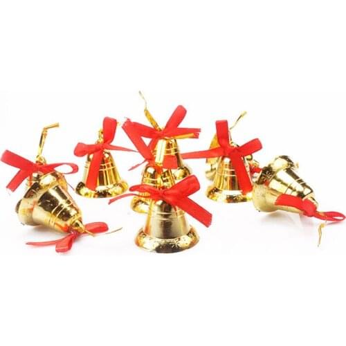 Hot sale golden Jingle bells Christmas Tree Decoration Xmas Scene Pendent
