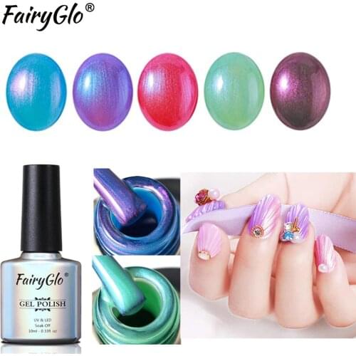 FairyGlo 10ml Shell Nail Gel Polish Pearl Shiny UV Gel Polish Soak Off Long Lasting Nail Art Design Gel Varnish Hybrid Varnish