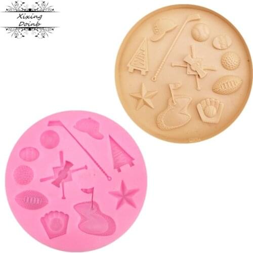 Golf sports series shape silicone soft candy cake mold jelly chocolate cake decoration tools