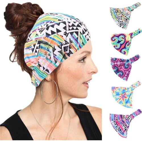 Hats European And American Popular Tie-dye Wide Hair Band Sports Yoga Hair Band Headband Hair Band Sweat-absorbent Headscarf 13