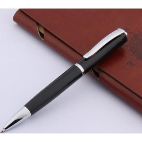 Hot Sale Office Metal Pen Black Lacquerred Silver Clip 1.0MM Ink Refill Ballpoint Pen