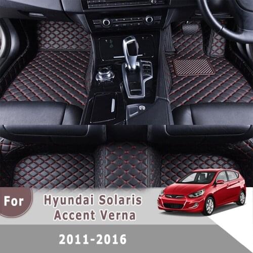 Right Wheel Carpets Car Floor Mats For Hyundai Solaris Accent Verna 2011 2012 2013 2014 2015 2016 Auto Cover Accessories Decor
