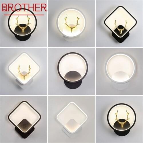 BROTHER Nordic Creative Wall Sconces Lamp Contemporary Deer Head Light Fixtures for Home Indoor Bed Room