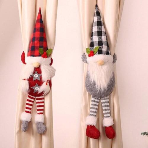 Creative Xmas Santa Gnome Curtain Tieback Holdback Drape Storage Holder Ropes Window Home Decoration