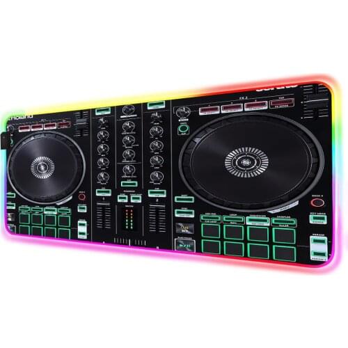 Mairuige Cool DJ Control Board RGB Lock Edge Game for LOL Dota2 CSGO XXL Large Mouse LED Player Game Pad Speed Version Desk Mat