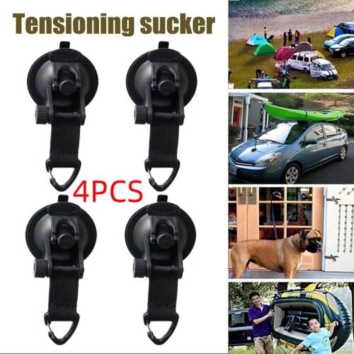 4Pcs Black Plastic Material Car Tent Suction Cup Hook Is Easy To Carry High Strength and No Residue Travel or Household Tools