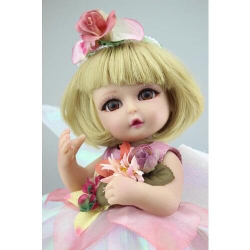 New Princess Flower Fairy Elf Lifelike Silicone Reborn BJD Baby Dolls Cute Mini 25cm Doll Girls Play Doll Toys Gift for Children