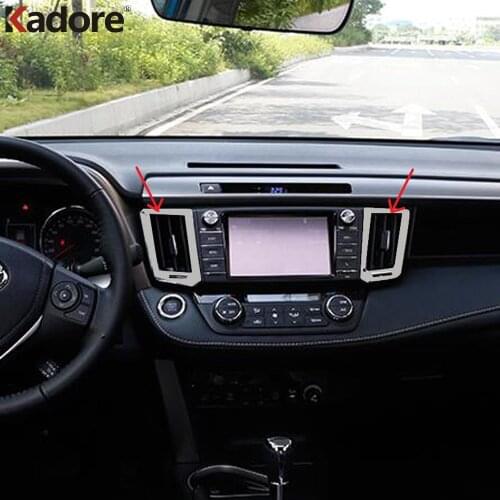For Toyota RAV4 RAV 4 2016 2017 ABS Matte Air Conditonnal Vent Cover Trim AC Outlet Panel Frame Interior Accessories