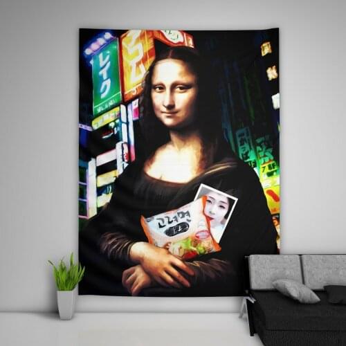 Mona Lisa Tapestry Art Wall Hanging Sofa Table Bed Cover Home Decor