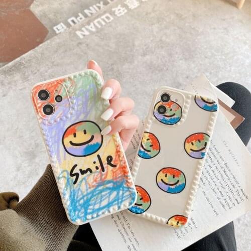 Graffiti Smiley Face Mobile Phone Shell Silicone Soft Shell Creative Lovers 11Pro Max 12 Mini XR XS X 8 7 Plus 6S 6 SE 2020